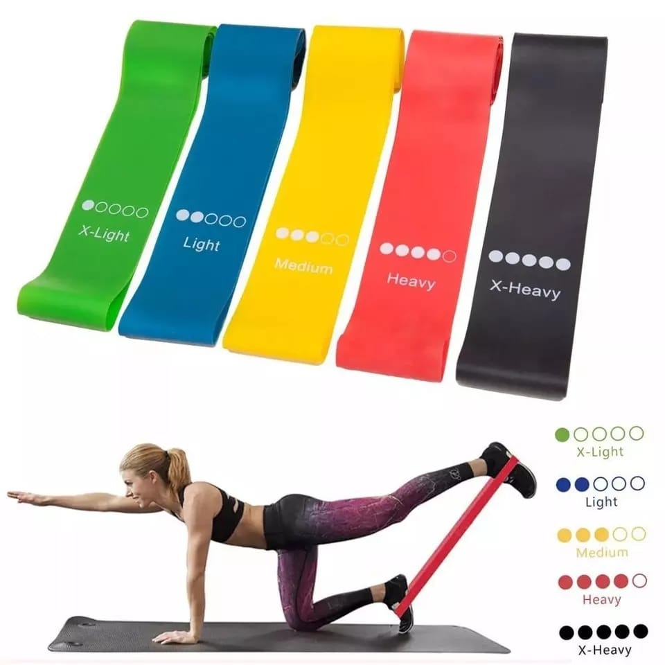 Set de 5 Bandas Elásticas de Resistencia – Entrena en Casa